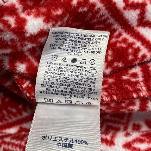 Lands' End Red Nordic Scandanavian Fleece 1/4 Sweatshirt Size Small - Picture 5 of 5